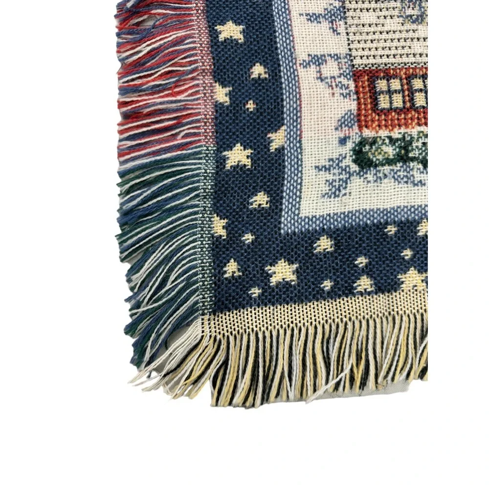 Winter Scene Warm‎ Throw Blanket 47.75x60.5 w/ Fringe Holiday Snow Ice Skating